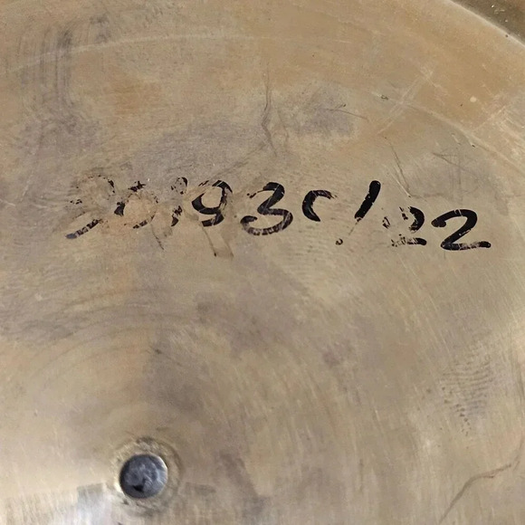 Decorative Brass Bowl 9 inch x 2 inch Orange Floral Design - Picture 4 of 6